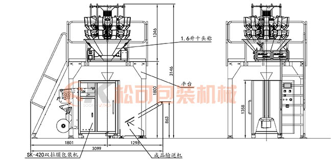 全自動(dòng)糖果袋中袋顆粒稱(chēng)重包裝機(jī)圖片